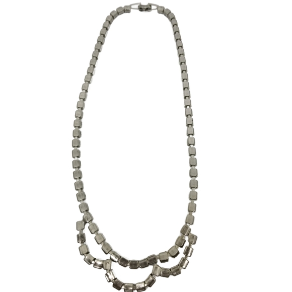 JEWELRY FASHIONS MID CENTURY BABY BLUE AUSTRIAN CRYSTAL CHAIN CHOKER NECKLACE - Picture 6 of 7